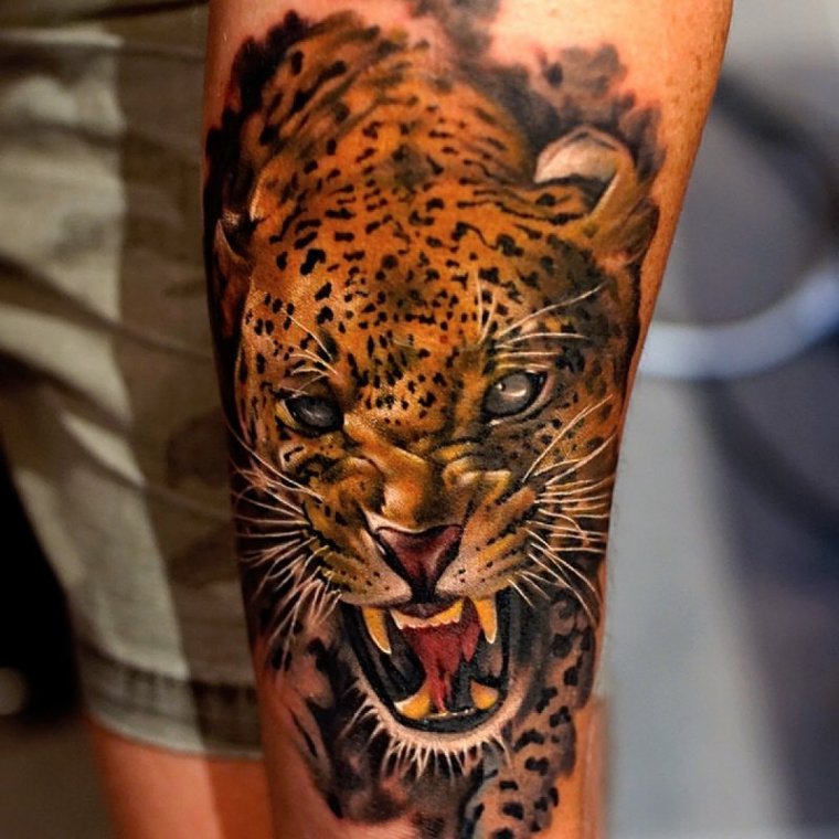 татуировка леопард