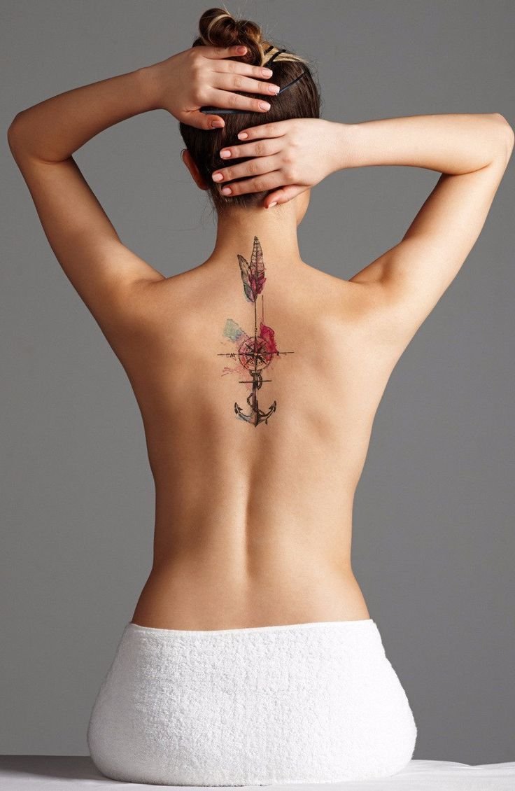Женские татуировки вдоль позвоночника (46 фото) 6