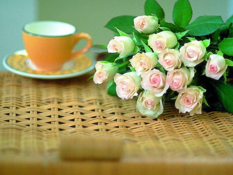 Букет цветов с пожеланиями доброе утро