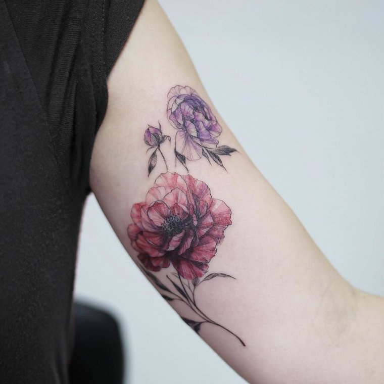 Цветы татуировки