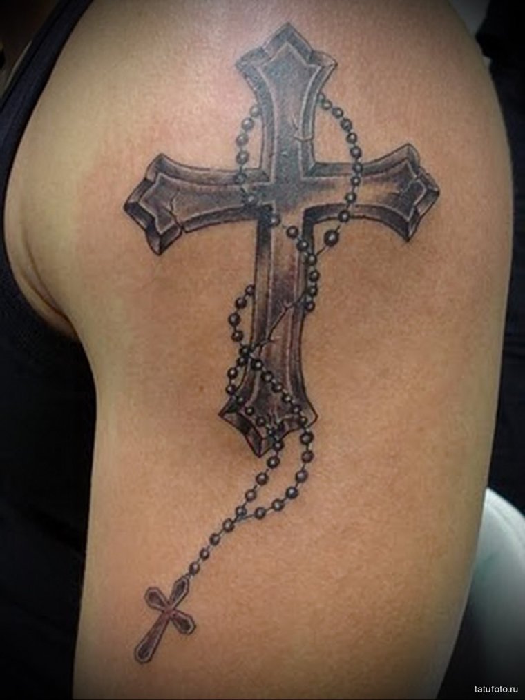 Христианский крест тату