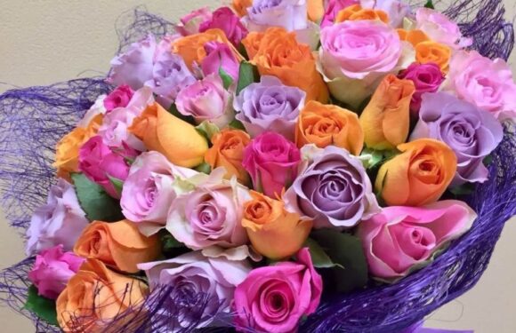 Букет из разноцветных роз — подборка из 69 фото