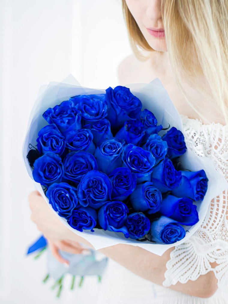 Синие розы 25 шт