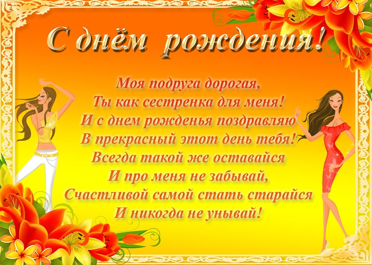 Поздравления с днем рождения подруге 7 открытки