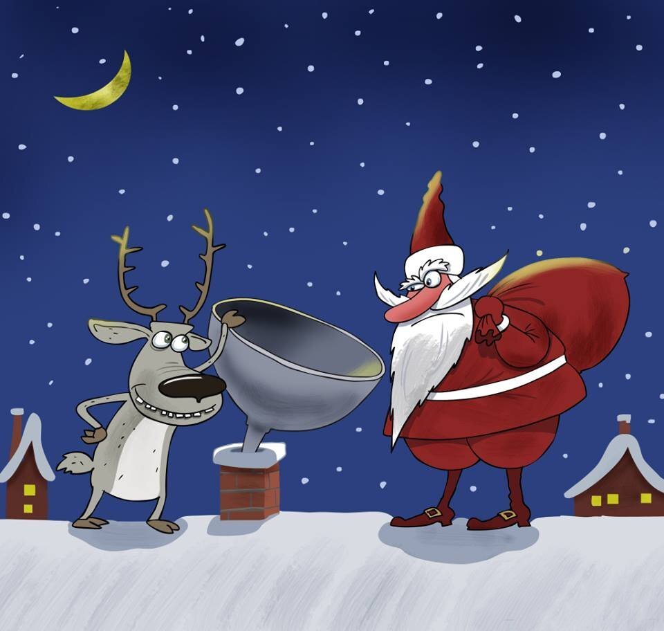 Прикольные рождественские открытки и поздравления 15 открытки