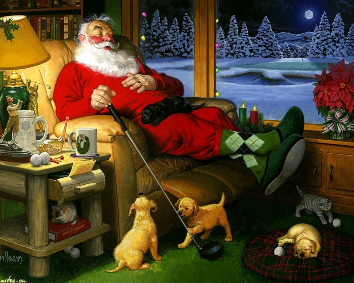 Прикольные рождественские открытки и поздравления 10 открытки